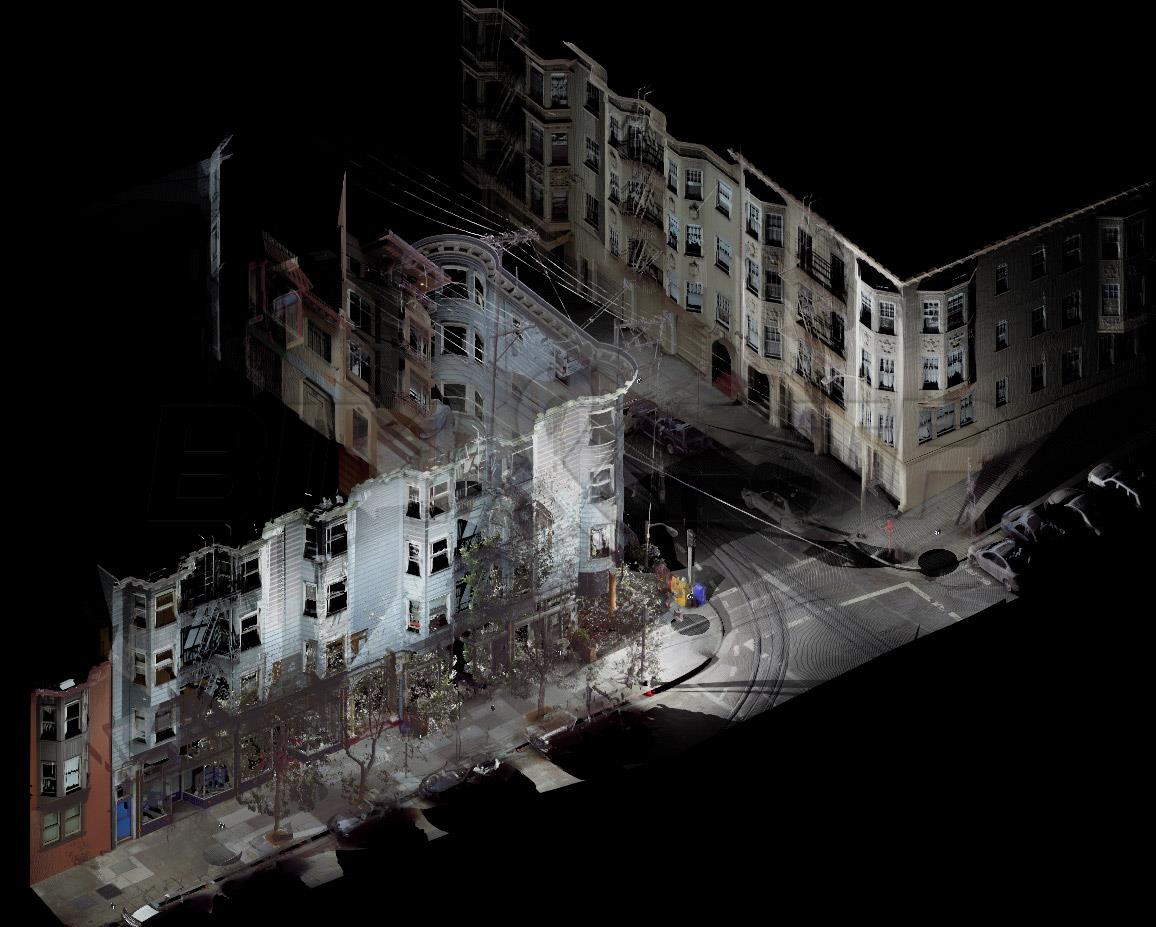 Résultat d'un scan 3D d'une rue