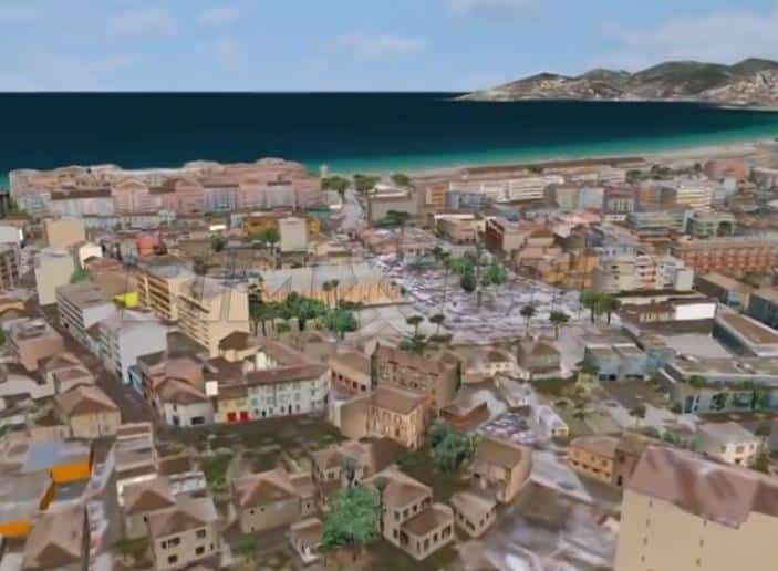 Vue 3D de la maquette numérique urbaine de la ville de Cannes