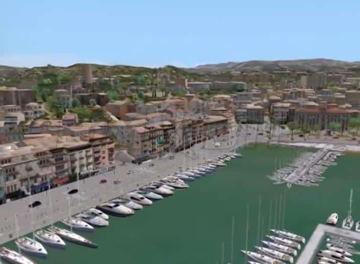 Vue 3D de la maquette numérique urbaine de la ville de Cannes