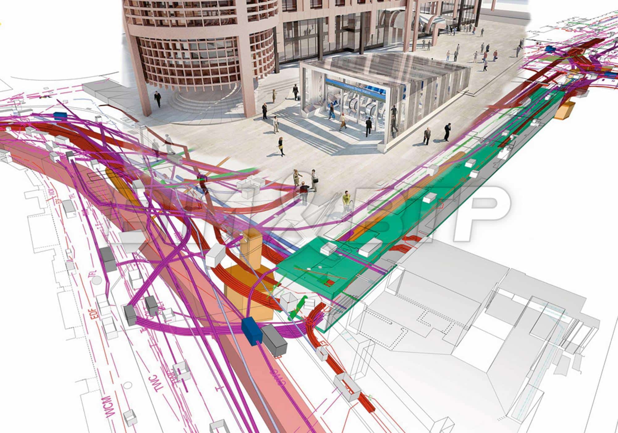 Une maquette numérique urbaine avec le recollement des réseaux